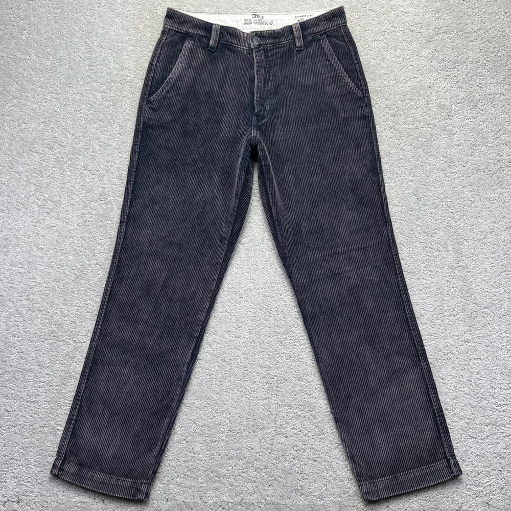 Levis XX Chino Authentic Corduroy Pants Mens 30x30 (30x29.5) Navy Blue Grunge